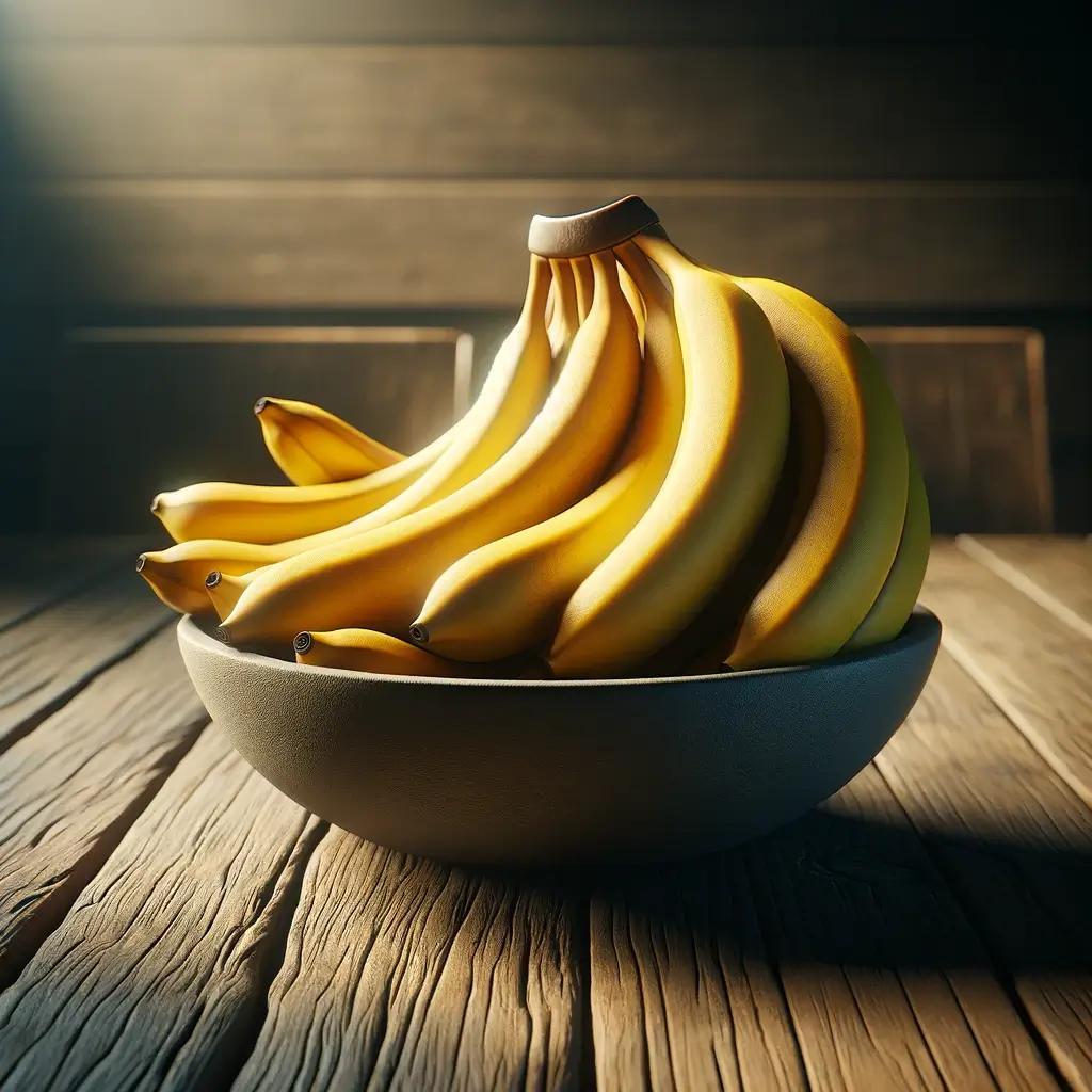 A high definition image of a bowl of bananas generated by DALL-E 3