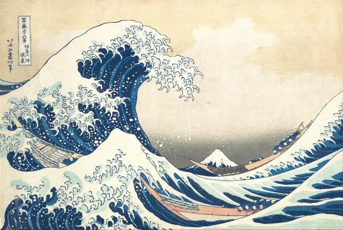 Original Painting of The Great Wave off Kanagawa by Katsushika Hokusai