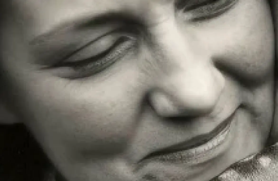 Close up shot of the AI generated female models smiling